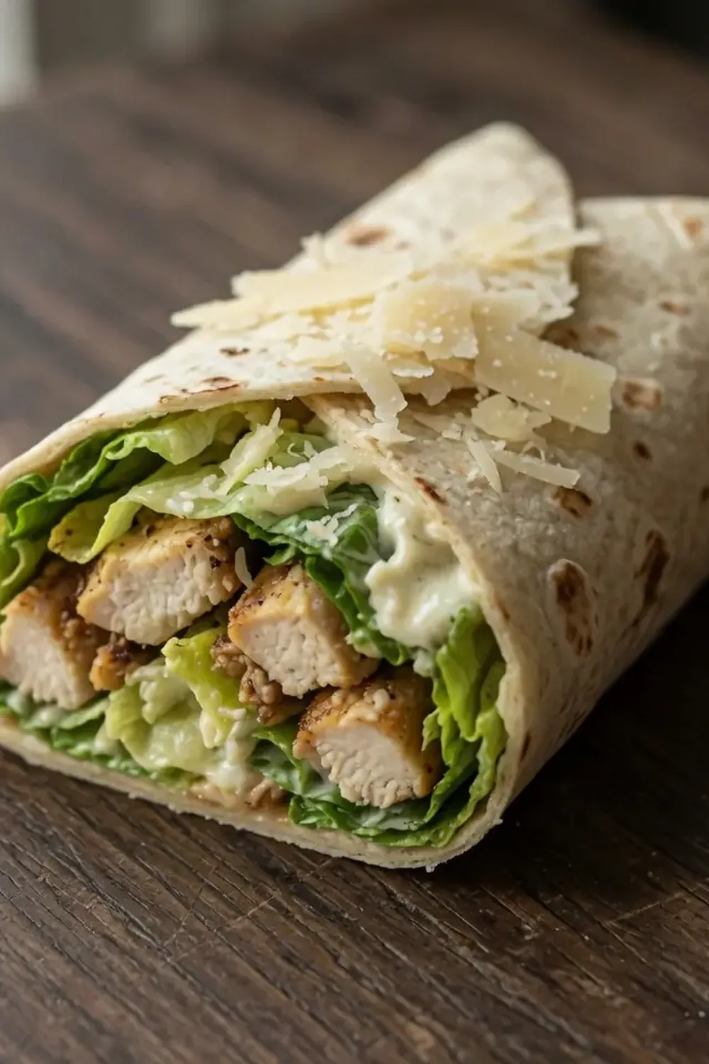 Hähnchen-Caesar-Wrap mit Parmesan