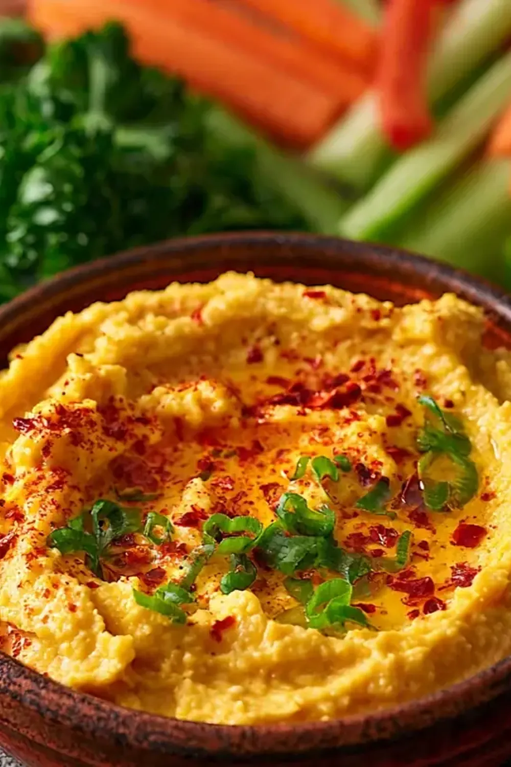 High-Protein Hummus mit Gemüsesticks