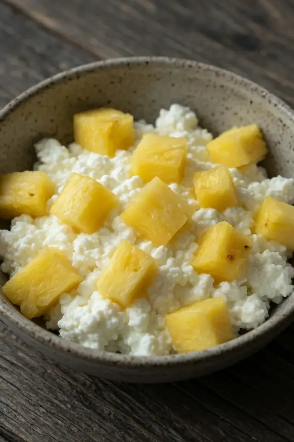 Hüttenkäse und Ananas-Schüssel