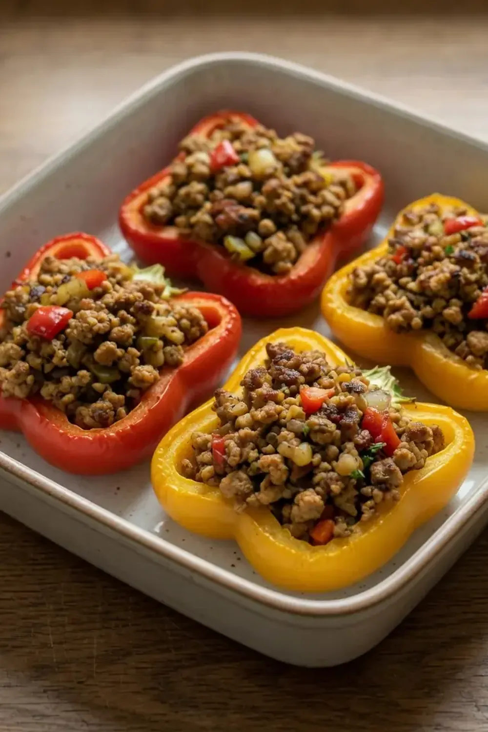 Truthahn-gefüllte Paprika Meal-Prep